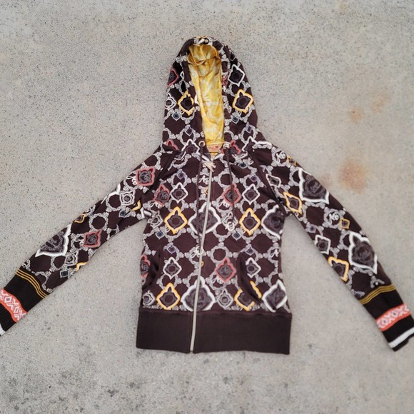 Vtg Apple Bottoms All Over Print Full-Zip Hoodie - Picture 1 of 9